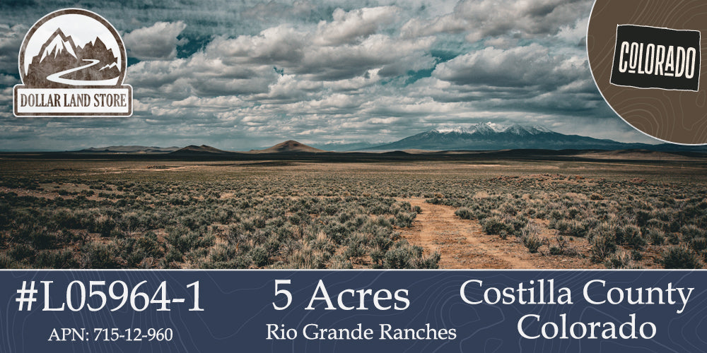 #L05964-1 5 Acres in Rio Grande Ranches Costilla, Colorado $5,995.00 ($81.92/Month)