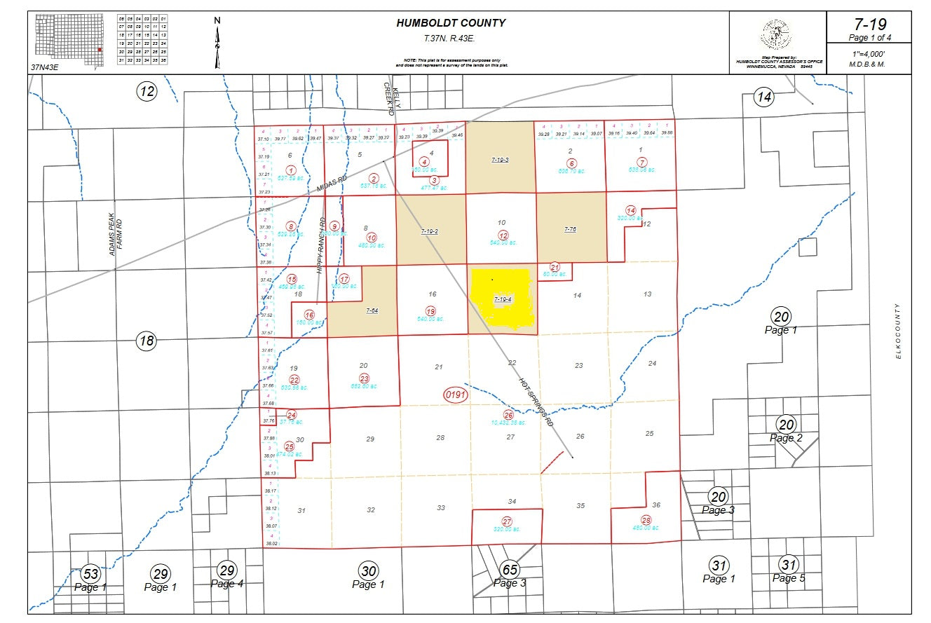 #L06666-1 63.87 Acres on Hot Springs Road, Humboldt County, NV $39,999.00 ($487.47/Month)