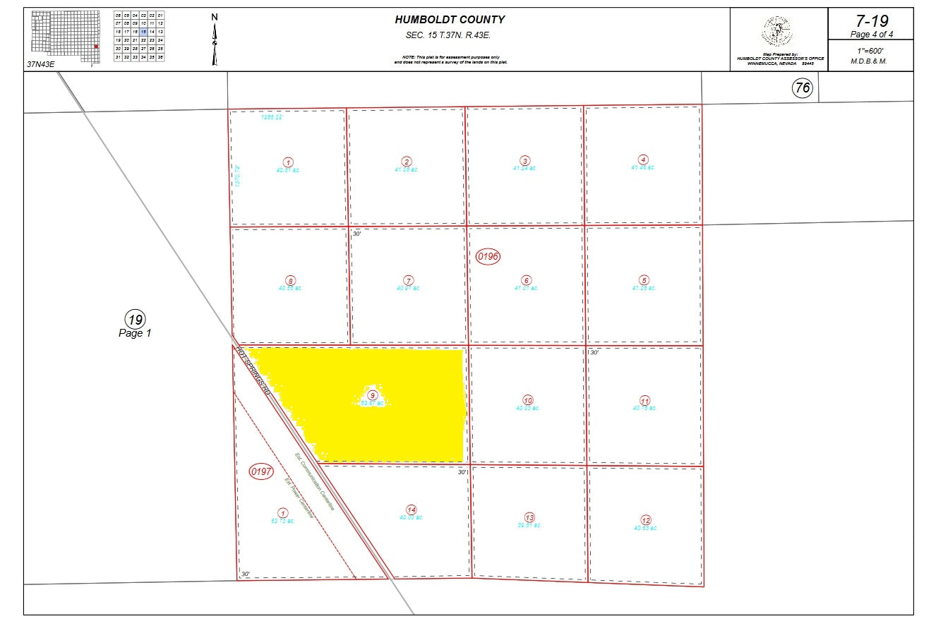 #L06666-1 63.87 Acres on Hot Springs Road, Humboldt County, NV $39,999.00 ($487.47/Month)