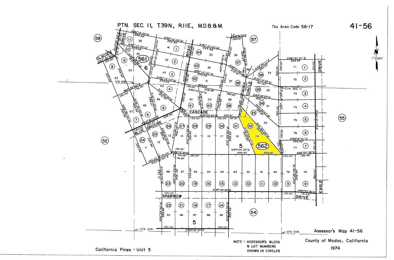 #L11676-1 1.43 Acres / Wooded Lot in California Pines, Modoc CA $7,499.00 ($132.35/Month)