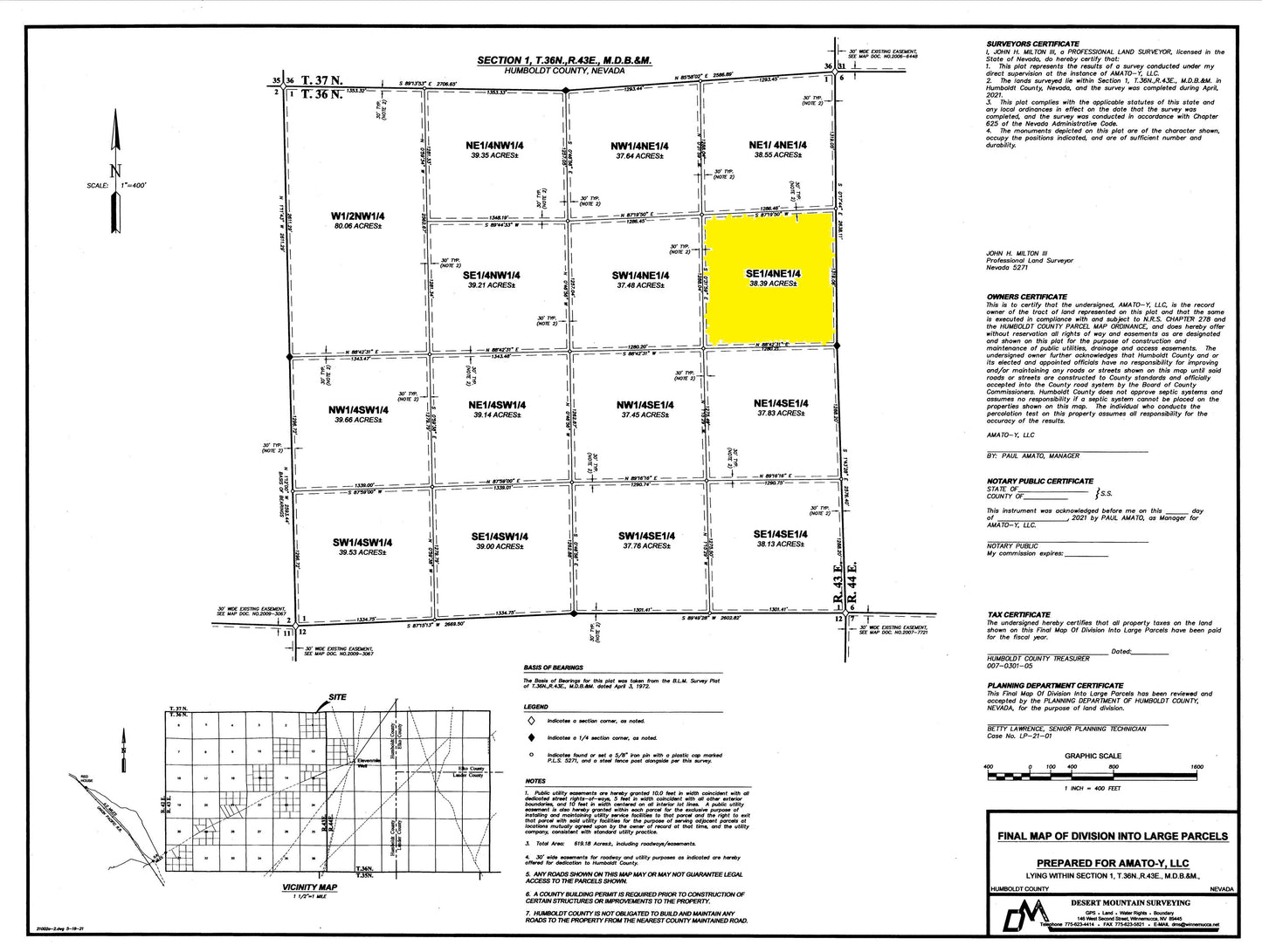 #L40063-1 38.55 Acres in Humboldt County, NV $19,995.00 ($253.46/Month)